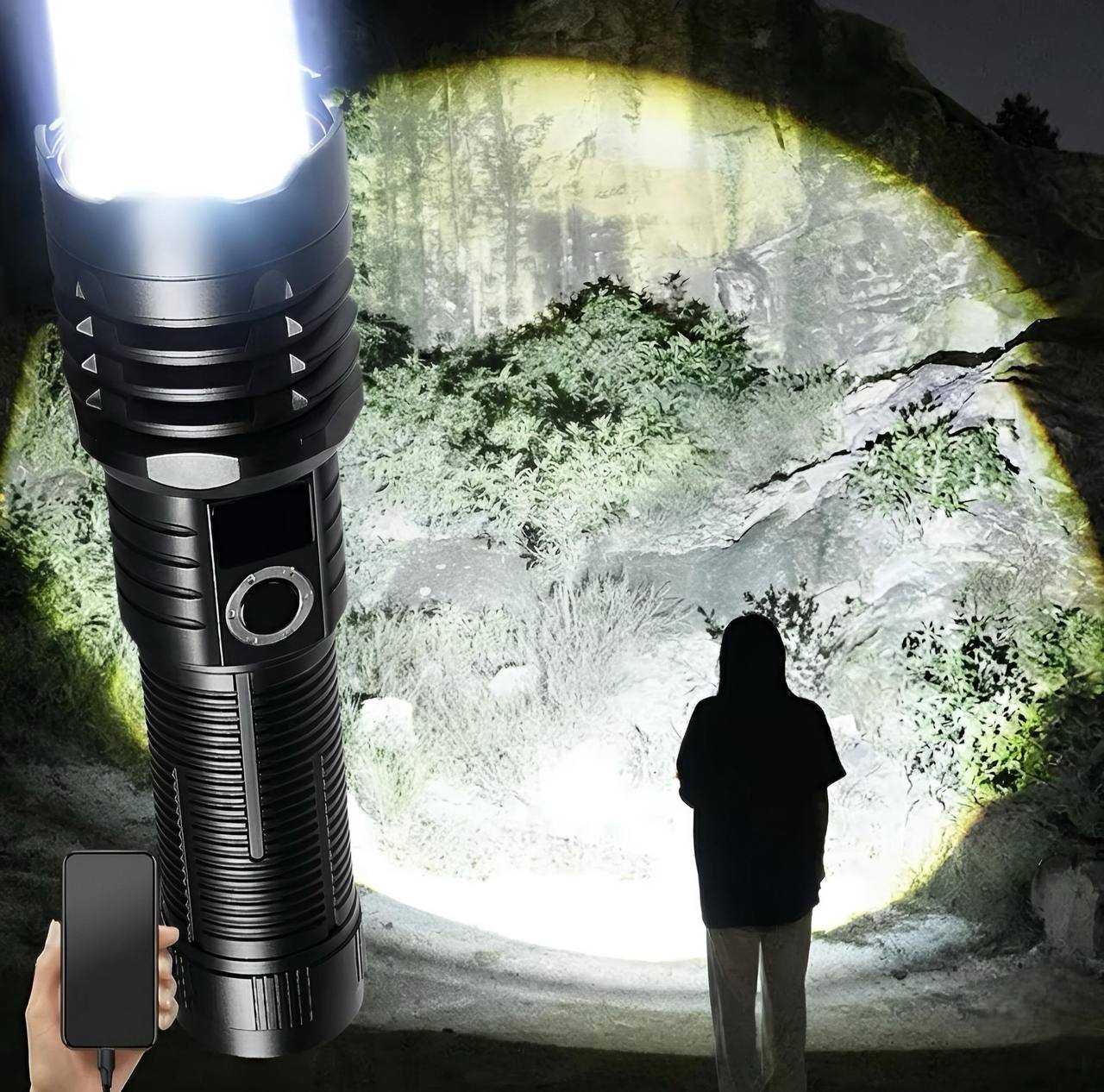 🔦 Linterna Táctica LED de Alta Potencia 4000 Lúmenes